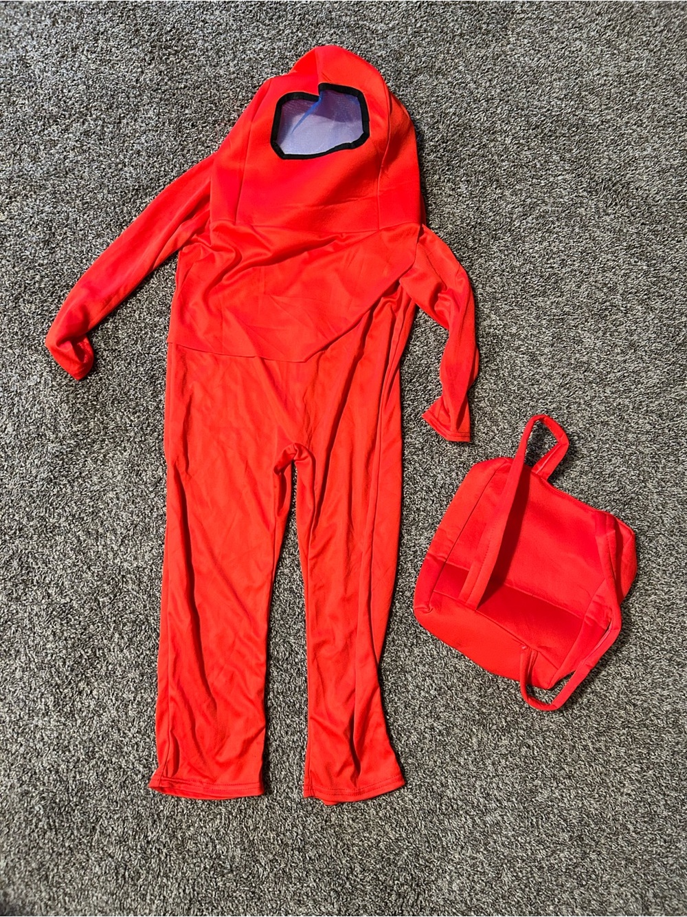 Among Us Red Kids Costume with Backpack